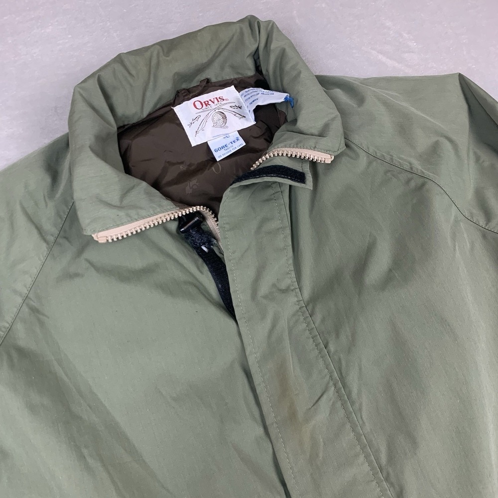 Orvis Gore-Tex Jacket XL Green Hood Vintage Lined Needs Cleaning* Windbreaker - Picture 1 of 9